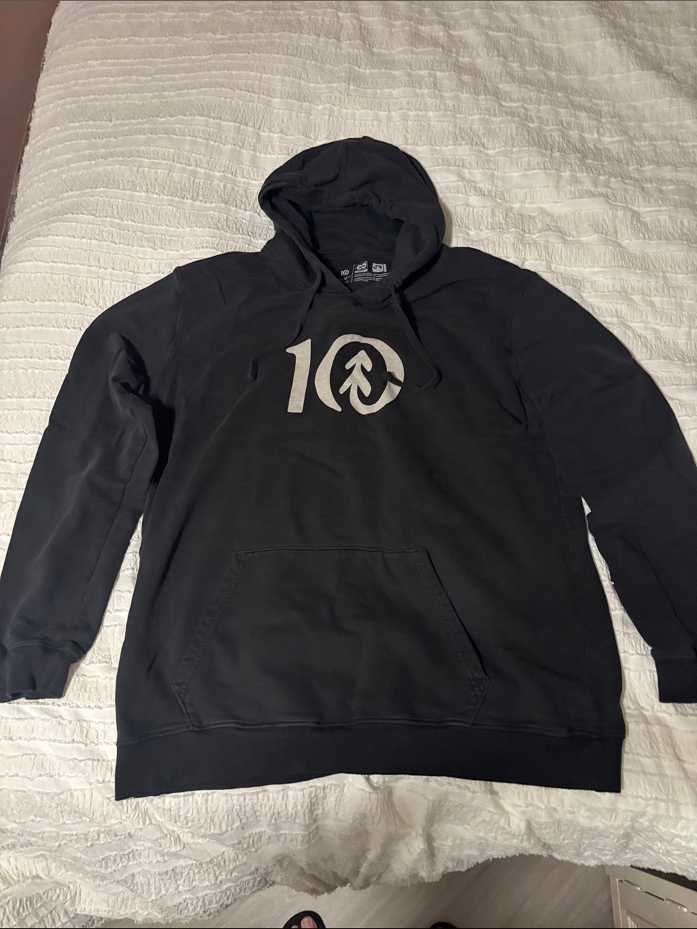 tentree Black Pullover Hoodie with Light Logo